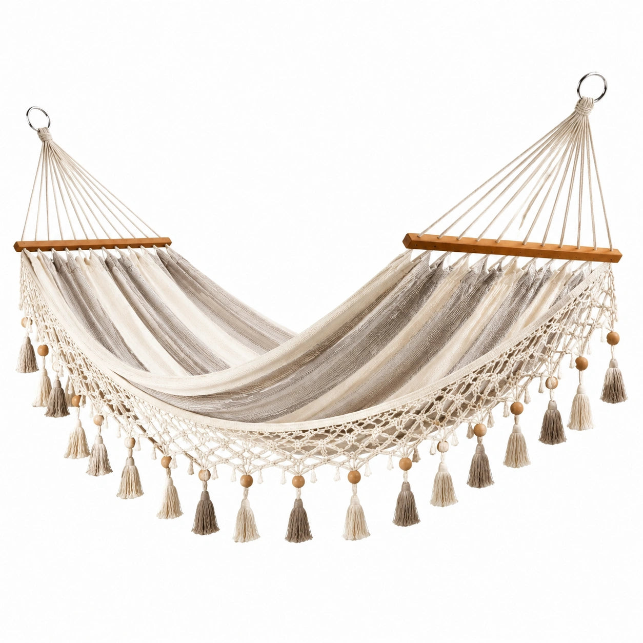 Amaca in Cotone con Frange e Perline 200x150 cm