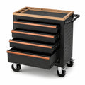 Carrello in metallo nero con cassetti e ruote