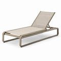 Lettino prendisole in metallo e tessuto beige regolabile
