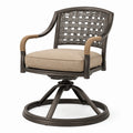 Sedia girevole in alluminio con cuscino beige